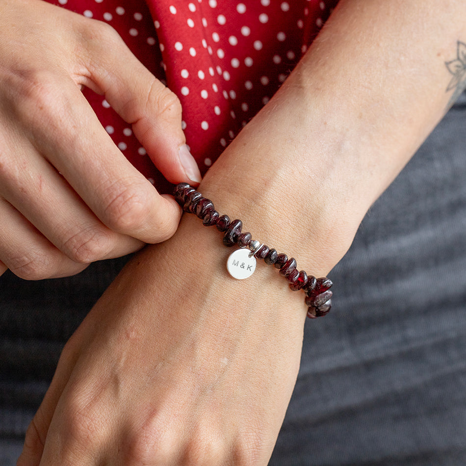 Garnet Crystal Chip Bracelet - Djuna Studios