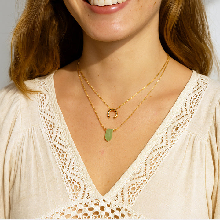Layered Green Aventurine Necklace Set – Healing Crystal Jewellery