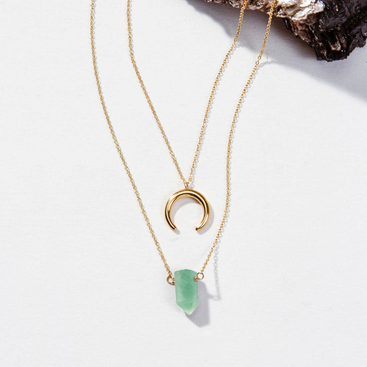 Layered Green Aventurine Necklace Set – Healing Crystal Jewellery