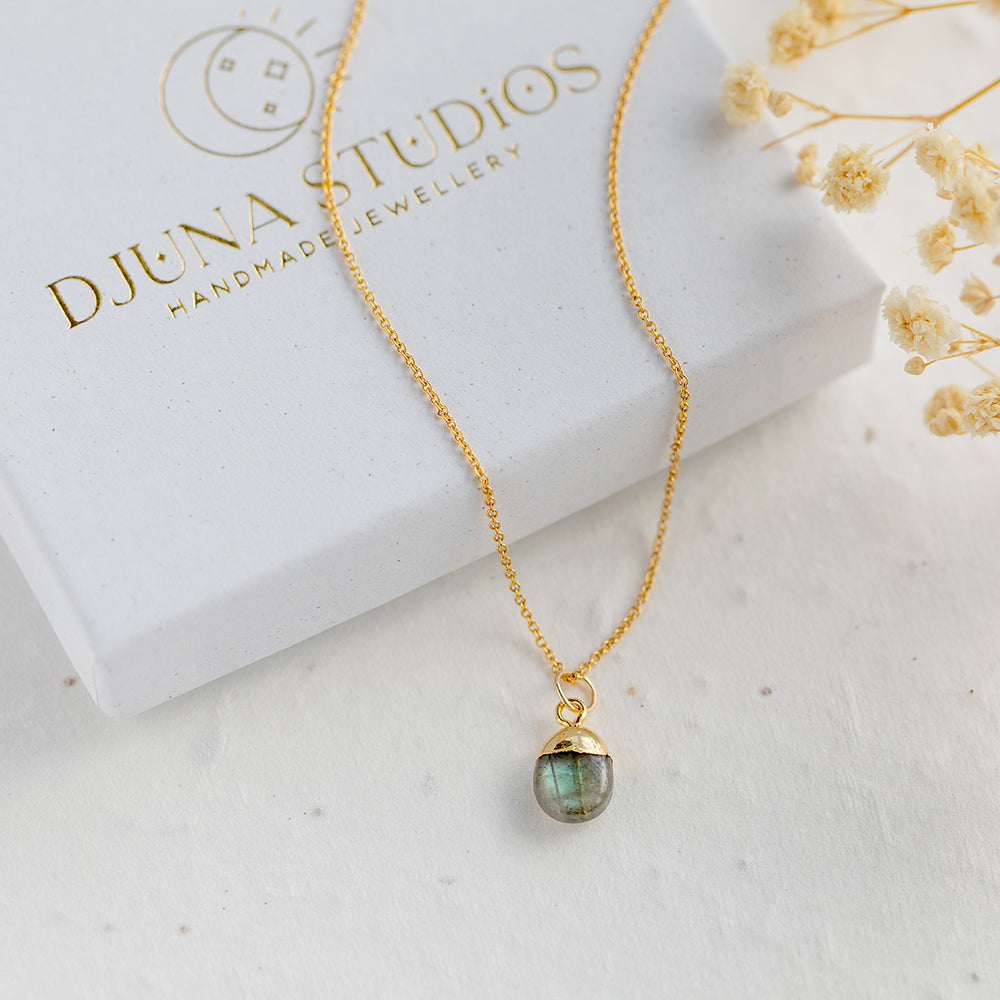 Tiny Teardrop Labradorite Necklace - Djuna Studios