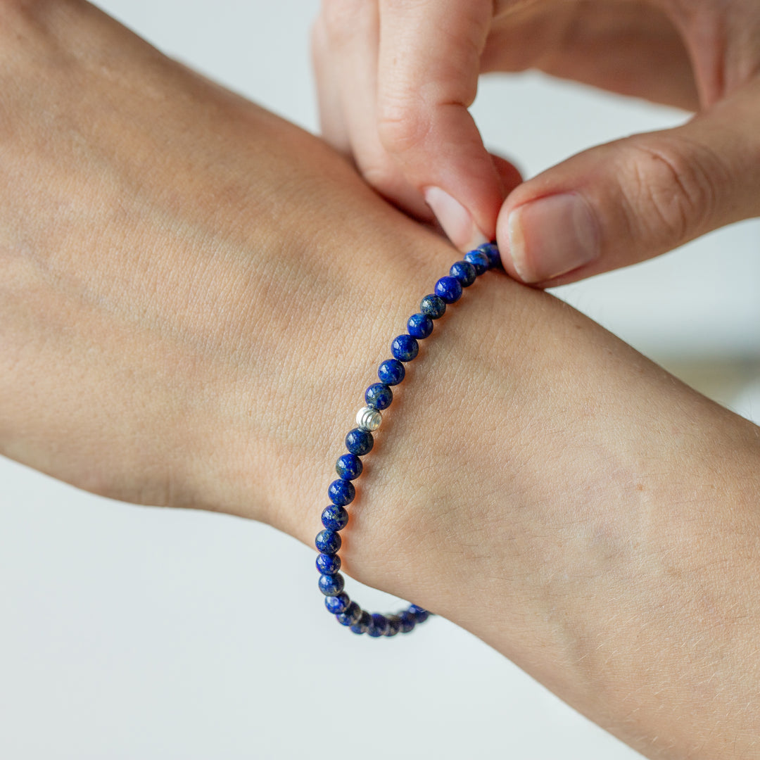 Lapis Lazuli Gemstone Bracelet 4mm - Djuna Studios