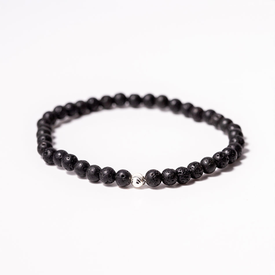 Lava Stone Gemstone Bracelet 4mm - Djuna Studios