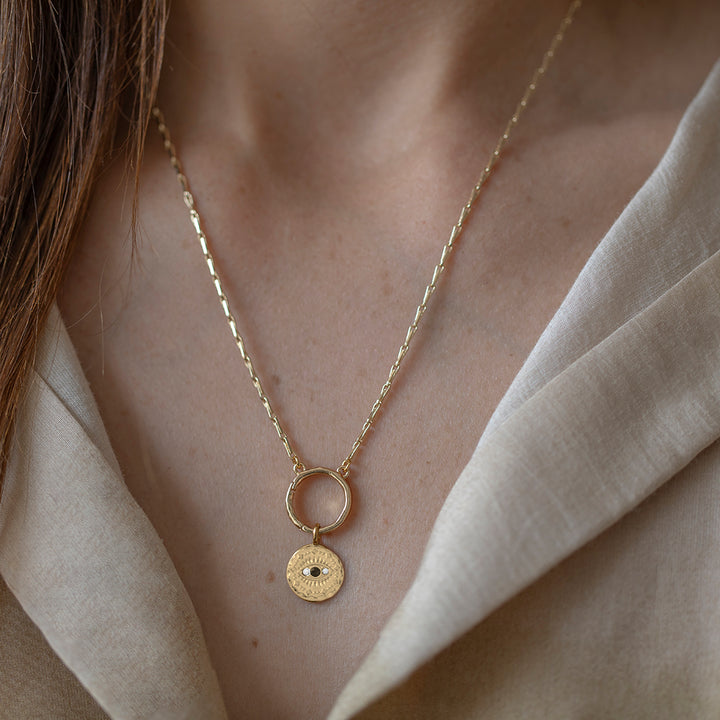 Celestial Evil Eye Charm – Gold Plated