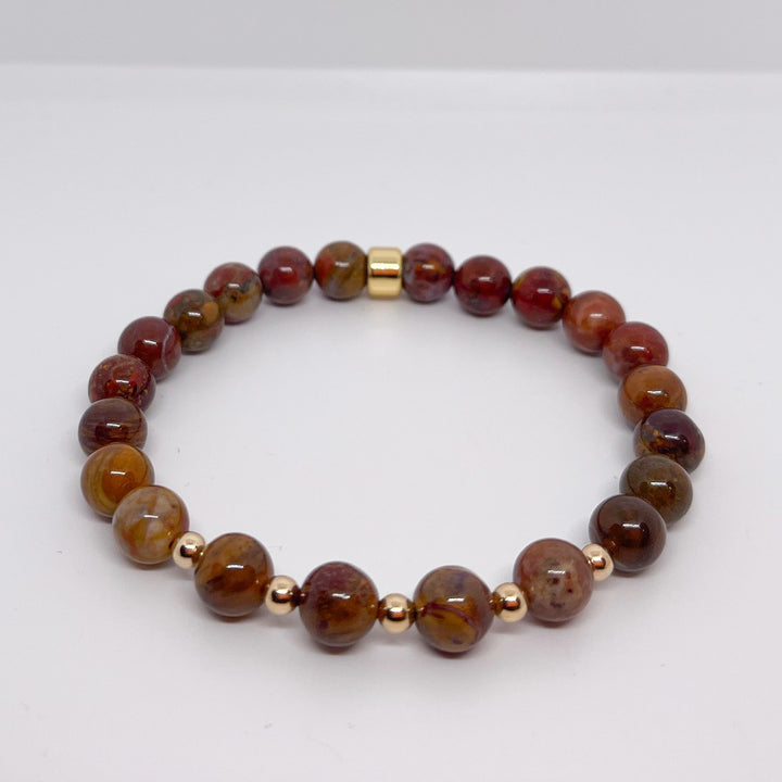 Petrified Wood Gemstone Bracelet 8mm - Djuna Studios