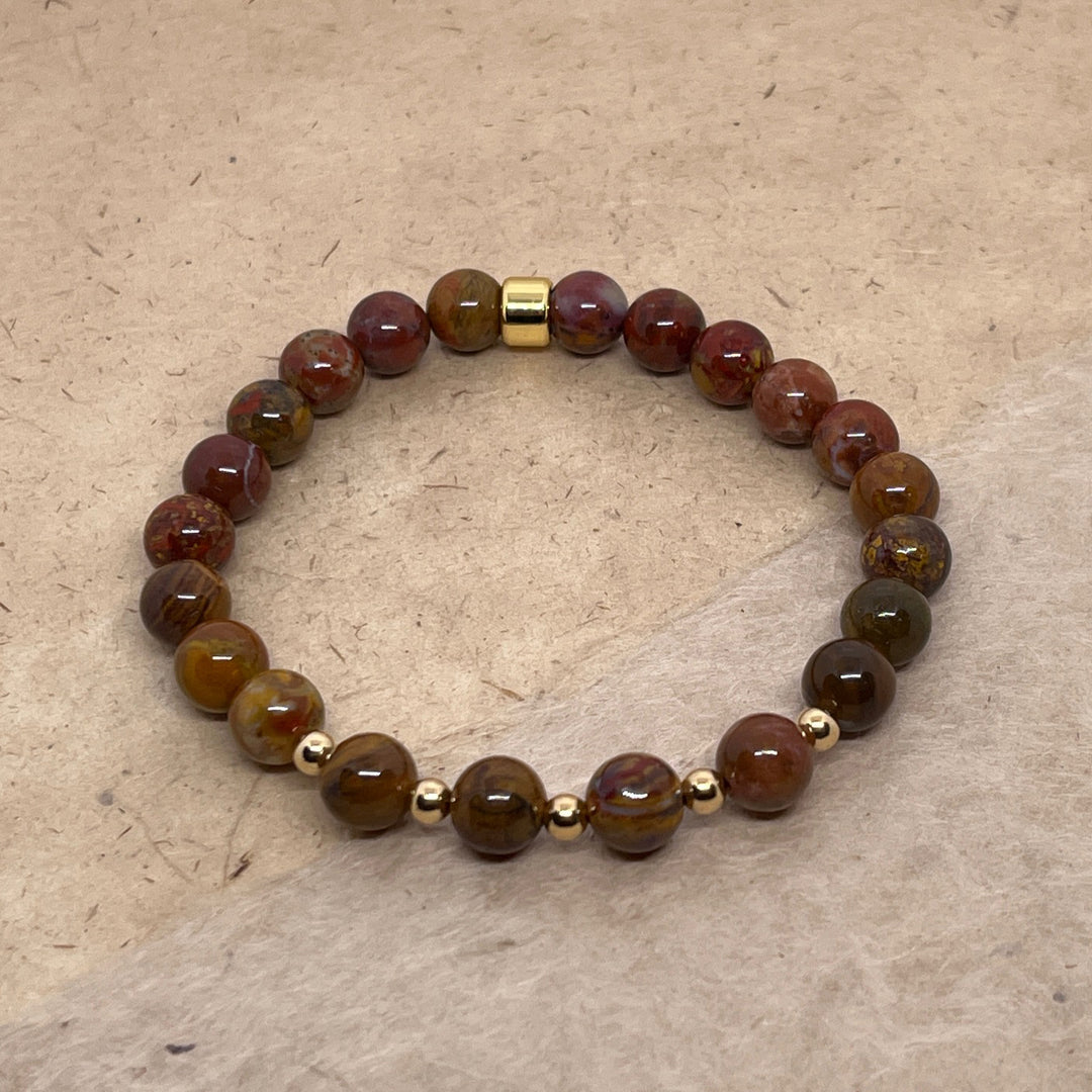 Petrified Wood Gemstone Bracelet 8mm - Djuna Studios