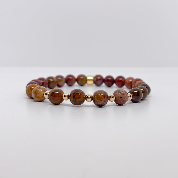 Petrified Wood Gemstone Bracelet 8mm - Djuna Studios