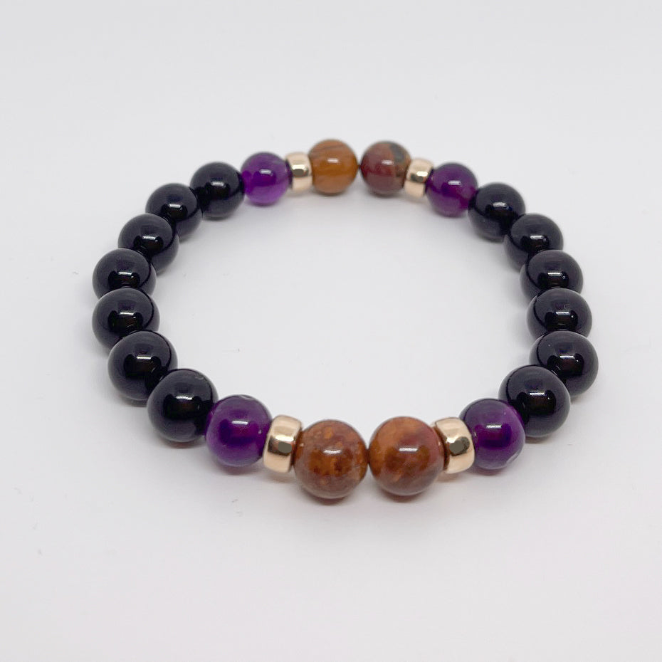 Stability and Serenity - Black Tourmaline and Petrified Wood - Djuna Studios