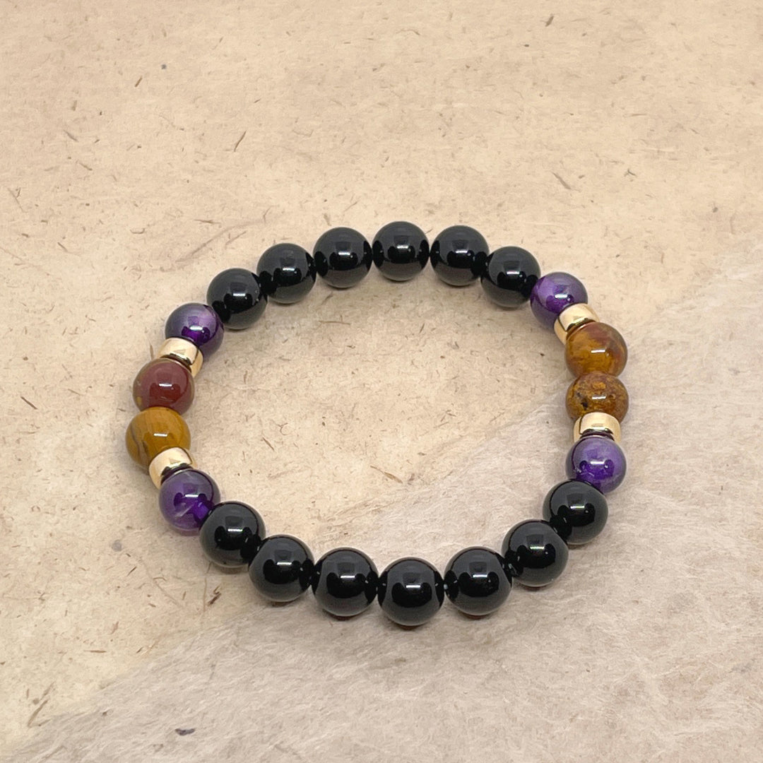 Stability and Serenity - Black Tourmaline and Petrified Wood - Djuna Studios