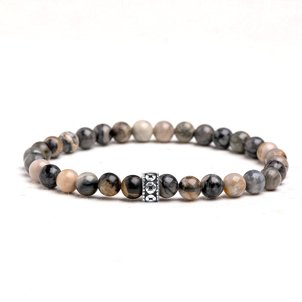 Men's Picasso Jasper Gemstone Bracelet 6mm - Djuna Studios
