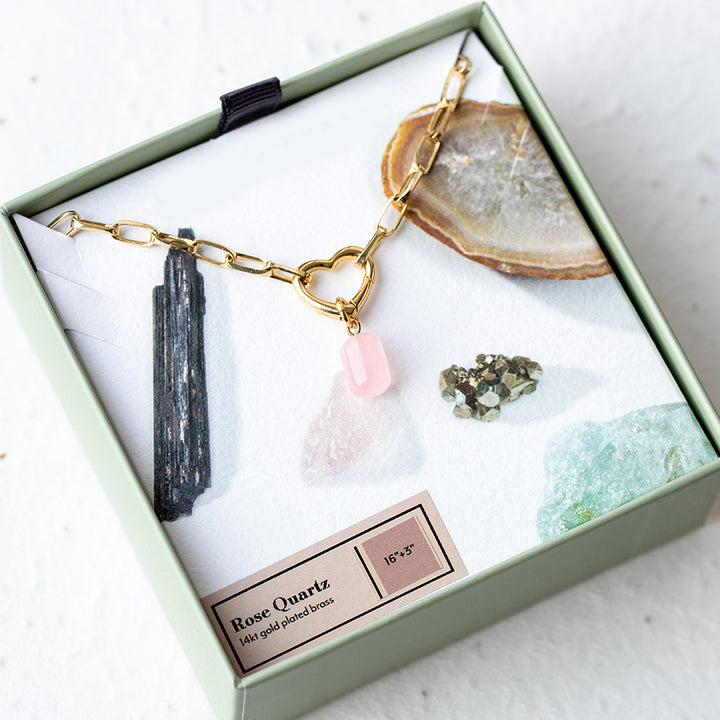 Listen to Your Heart - Rose Quartz Necklace - Djuna Studios