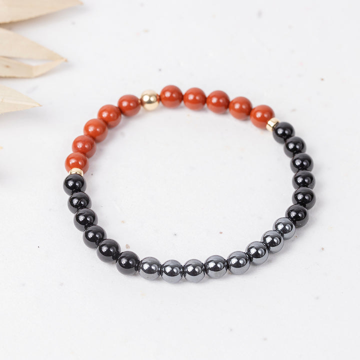 Strength & Stability: Red Jasper, Black Tourmaline & Hematite Bracelet - Djuna Studios