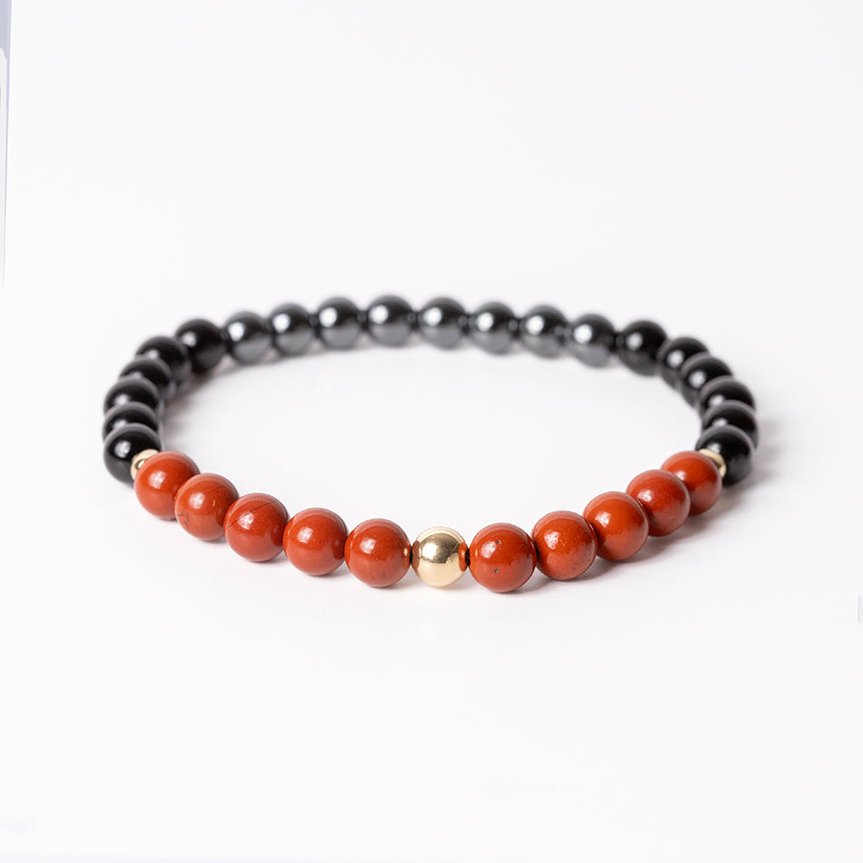 Strength & Stability: Red Jasper, Black Tourmaline & Hematite Bracelet - Djuna Studios