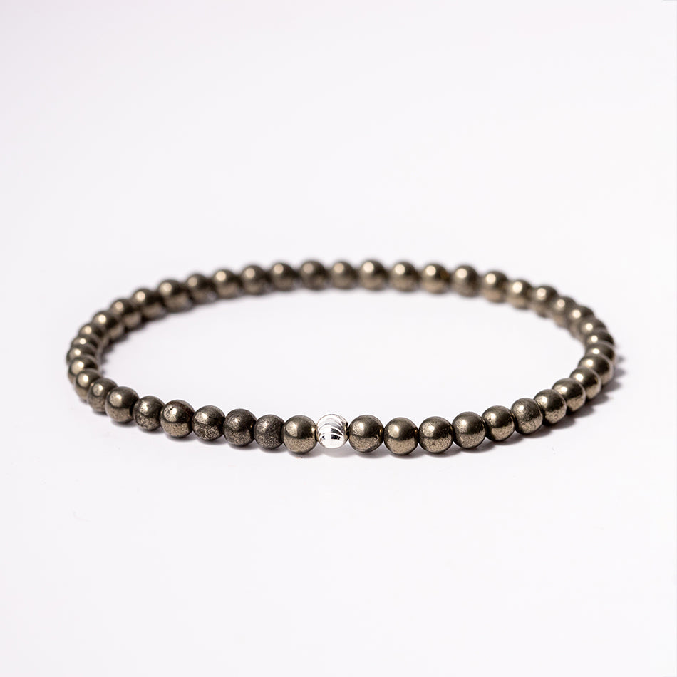 Pyrite Gemstone Bracelet 4mm - Djuna Studios