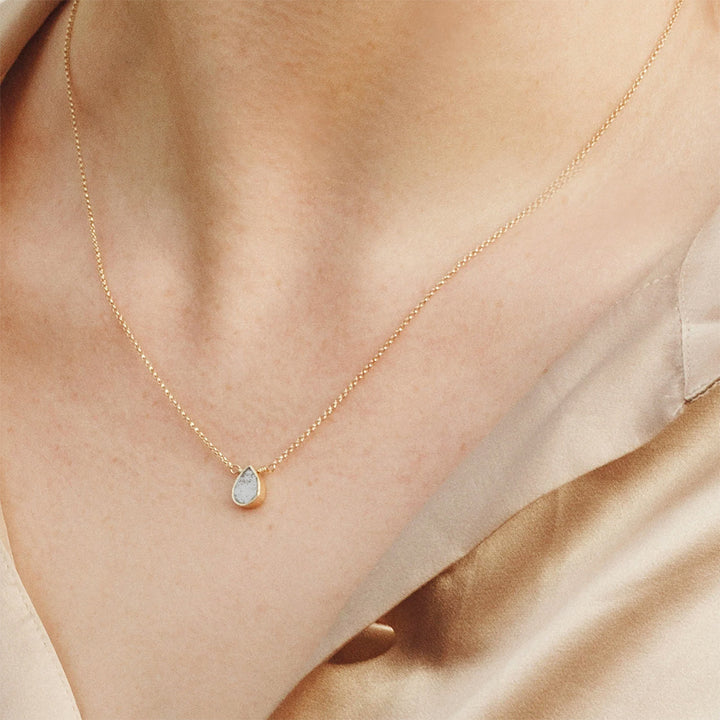 Gold Delicate Gemstone Necklace- Moonstone