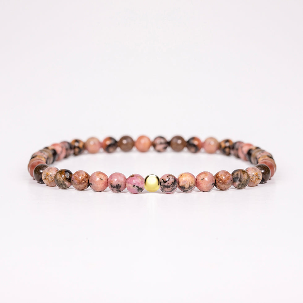 Rhodonite Gemstone Bracelet 4mm - Djuna Studios