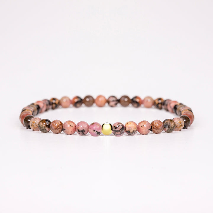 Rhodonite Gemstone Bracelet 4mm - Djuna Studios