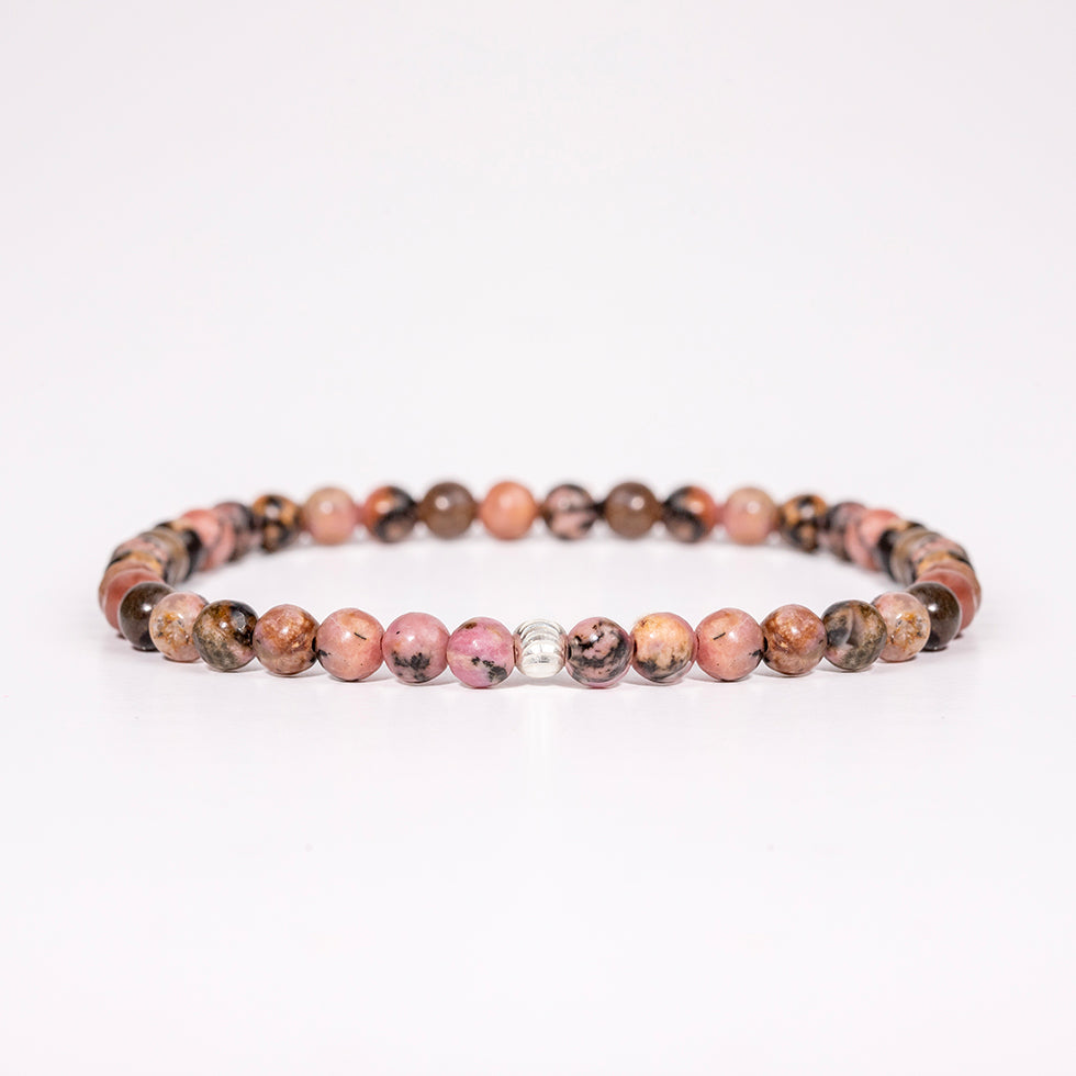 Rhodonite Gemstone Bracelet 4mm - Djuna Studios