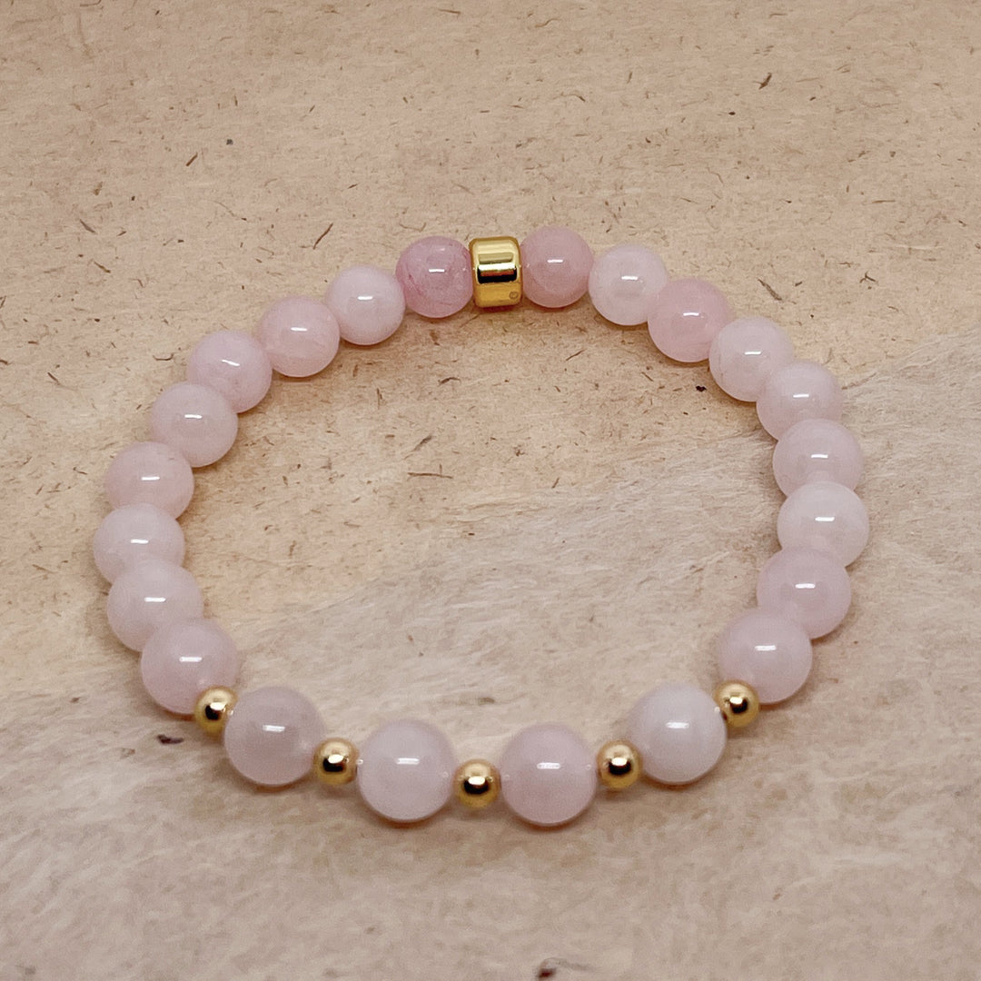Rose Quartz Gemstone Bracelet 8mm - Djuna Studios