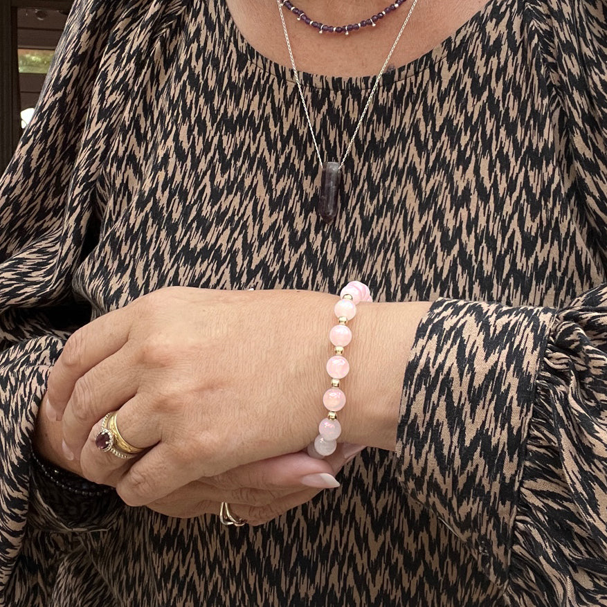 Rose Quartz Gemstone Bracelet 8mm - Djuna Studios