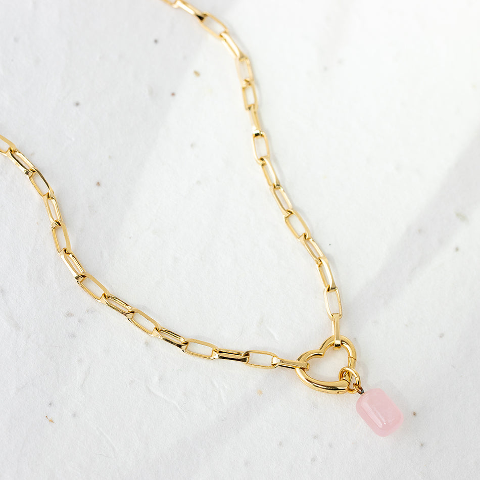 Listen to Your Heart - Rose Quartz Necklace - Djuna Studios