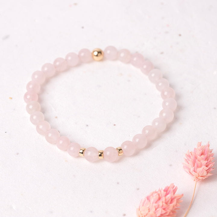 Rose Quartz Gemstone Bracelet - 6mm - Djuna Studios