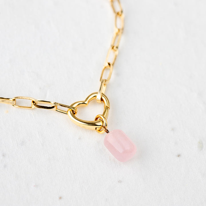 Listen to Your Heart - Rose Quartz Necklace - Djuna Studios