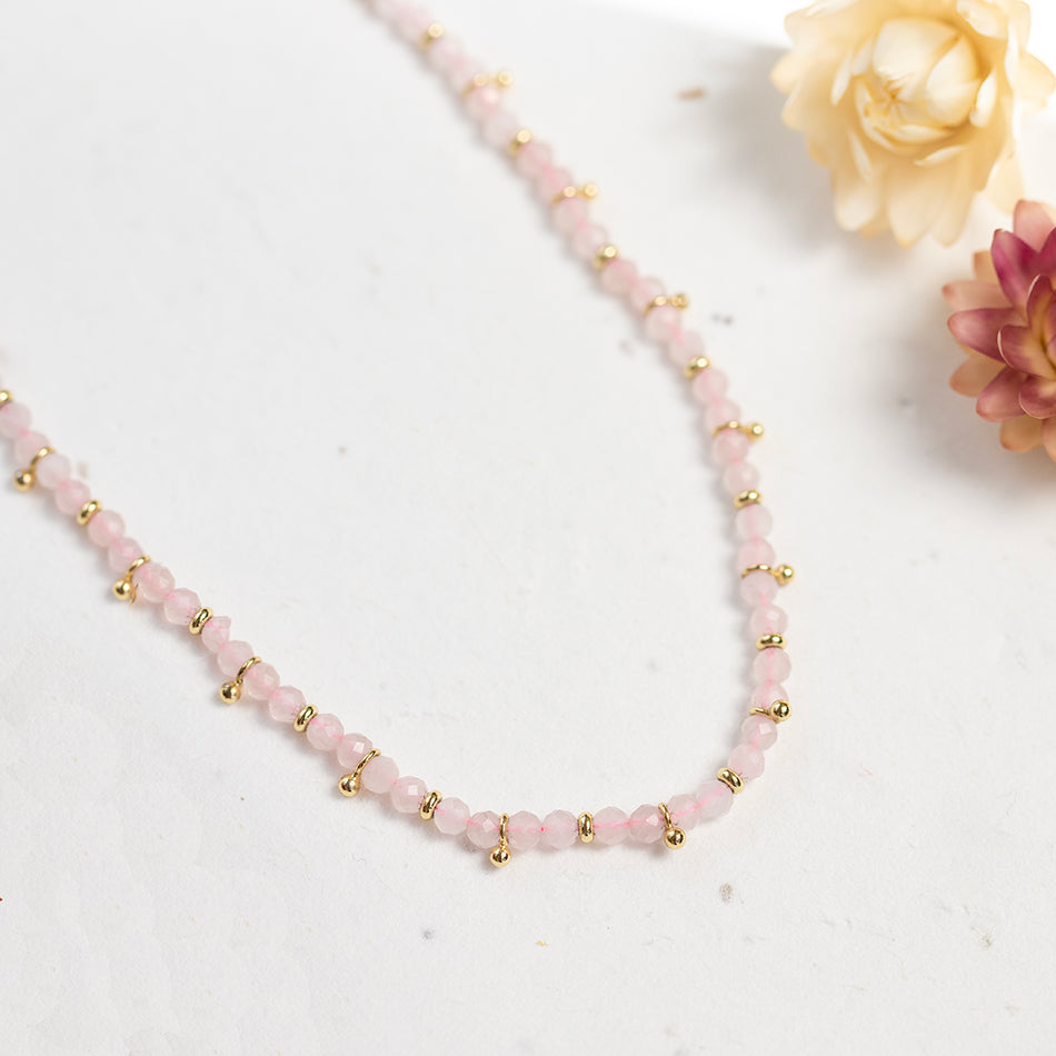 Rose Quartz Gemstone Necklace - Djuna Studios