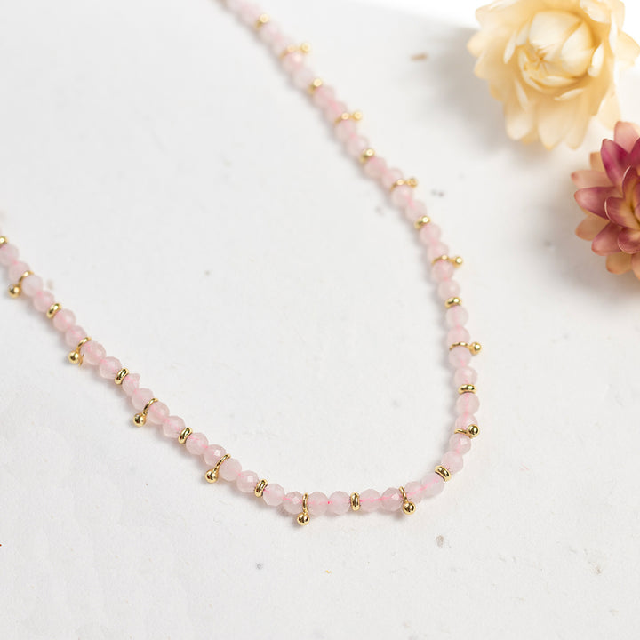 Rose Quartz Gemstone Necklace - Djuna Studios