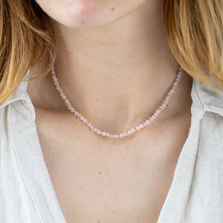 Rose Quartz Gemstone Necklace - Djuna Studios