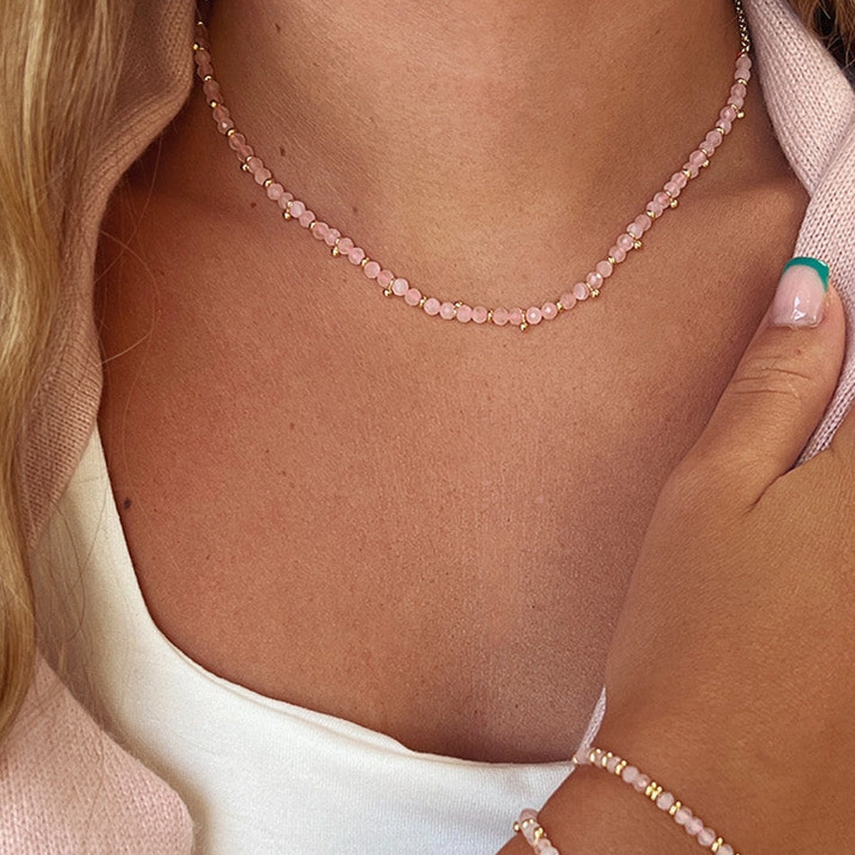 Rose Quartz Gemstone Necklace - Djuna Studios