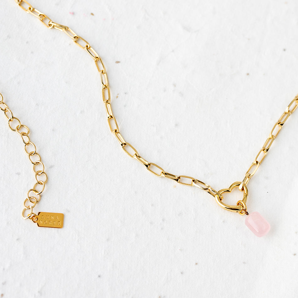 Listen to Your Heart - Rose Quartz Necklace - Djuna Studios