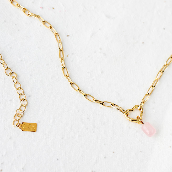 Listen to Your Heart - Rose Quartz Necklace - Djuna Studios