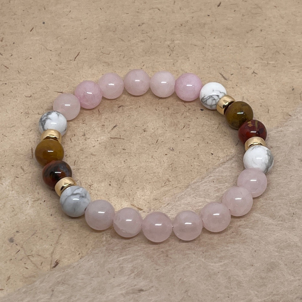Love's Quiet Wisdom - Rose Quartz, Petrified Wood - Djuna Studios