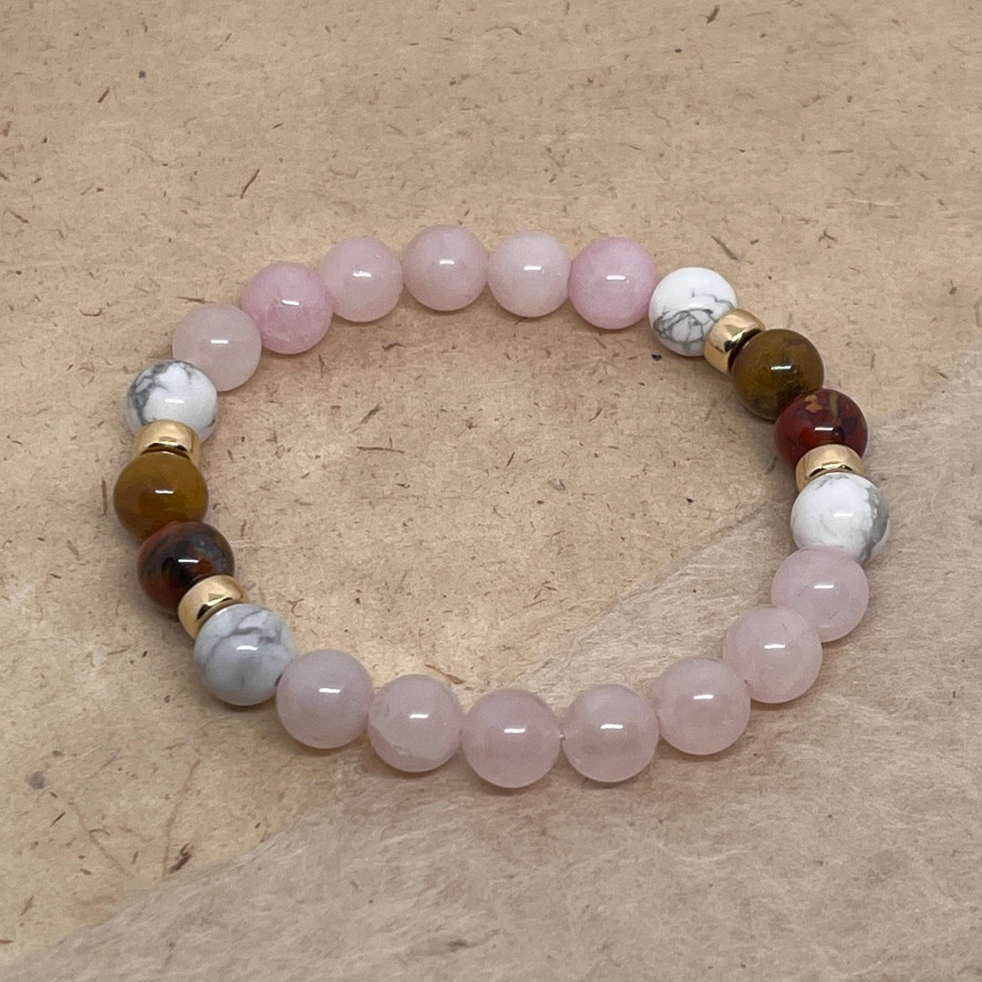 Love's Quiet Wisdom - Rose Quartz, Petrified Wood - Djuna Studios