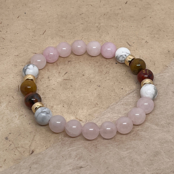 Love's Quiet Wisdom - Rose Quartz, Petrified Wood - Djuna Studios