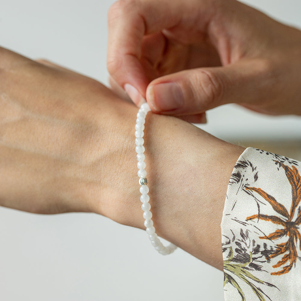 Selenite Gemstone Bracelet 4mm - Djuna Studios