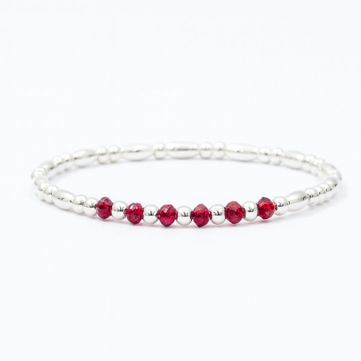 Silver 4mm Birthstone Bracelet