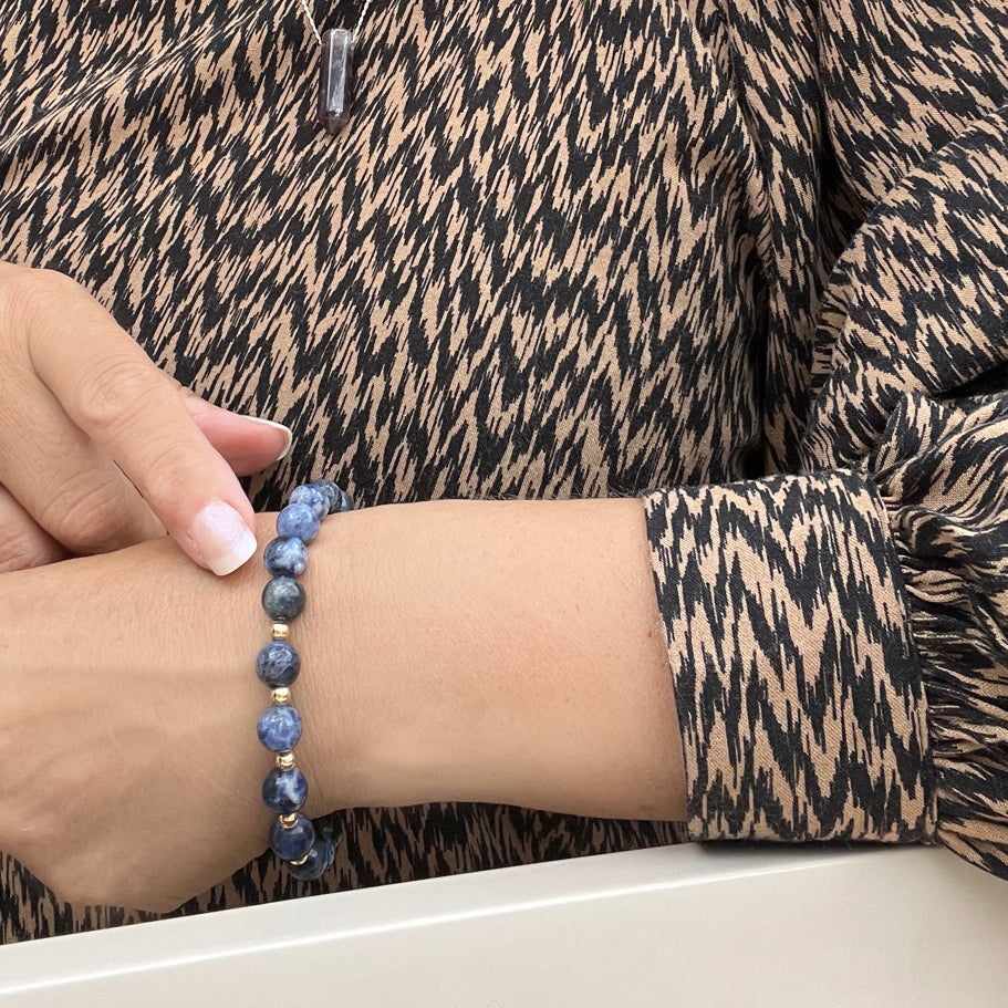Sodalite Gemstone Bracelet 8mm - Djuna Studios