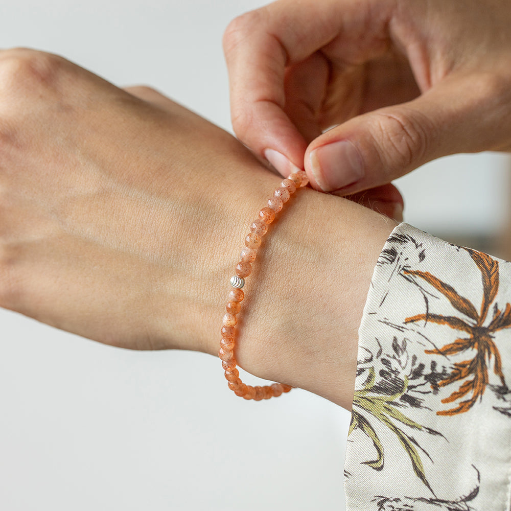 Sunstone Gemstone Bracelet 4mm - Djuna Studios