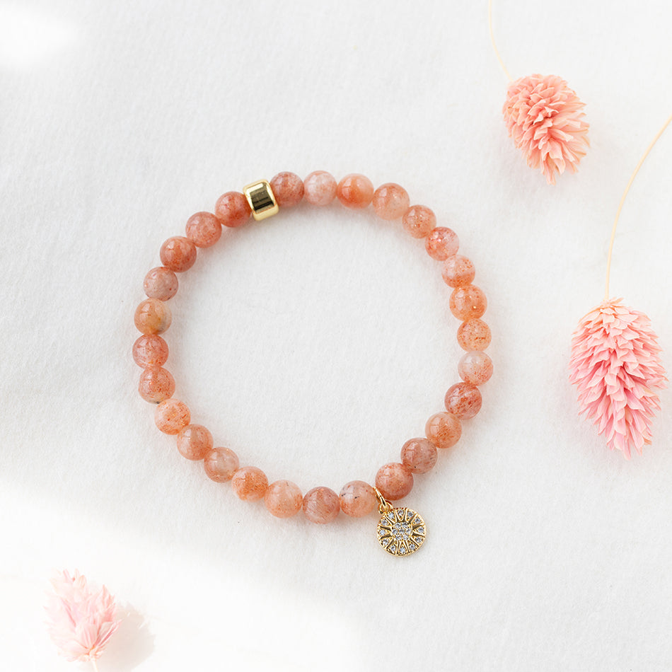 Sunstone Bracelet with Celestial Charm - Djuna Studios