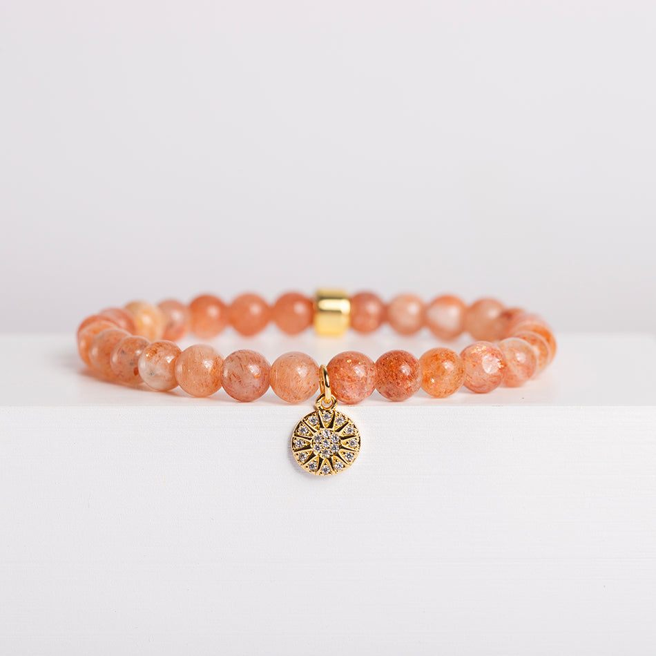 Sunstone Bracelet with Celestial Charm - Djuna Studios