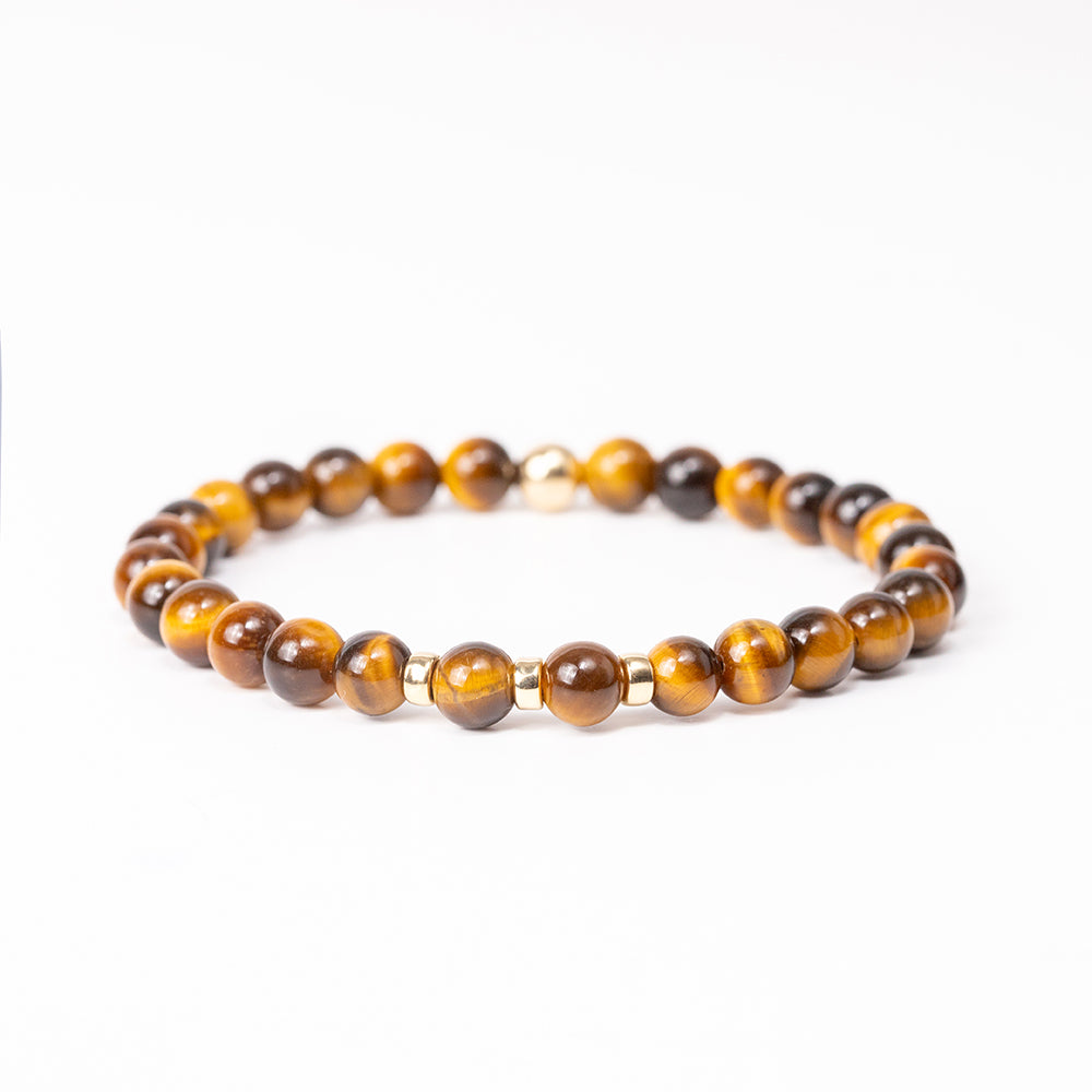 Tiger Eye Gemstone Bracelet - 6mm Beads - Djuna Studios