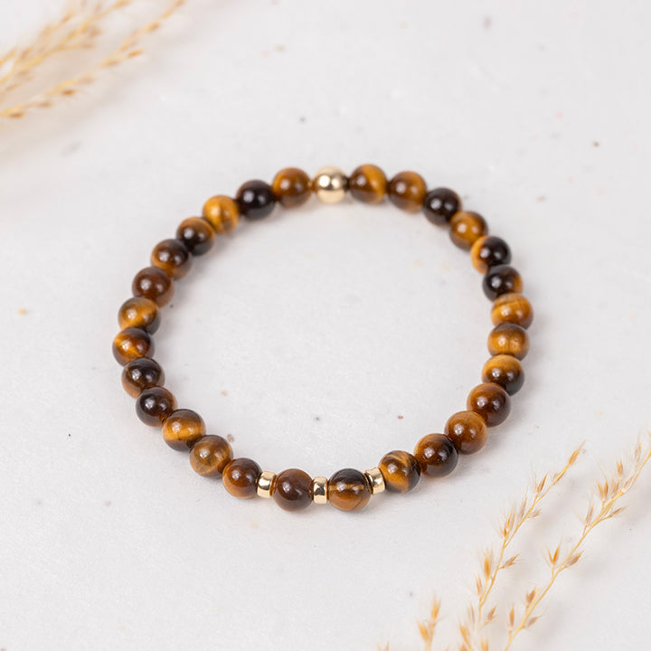 Tiger Eye Gemstone Bracelet - 6mm Beads - Djuna Studios
