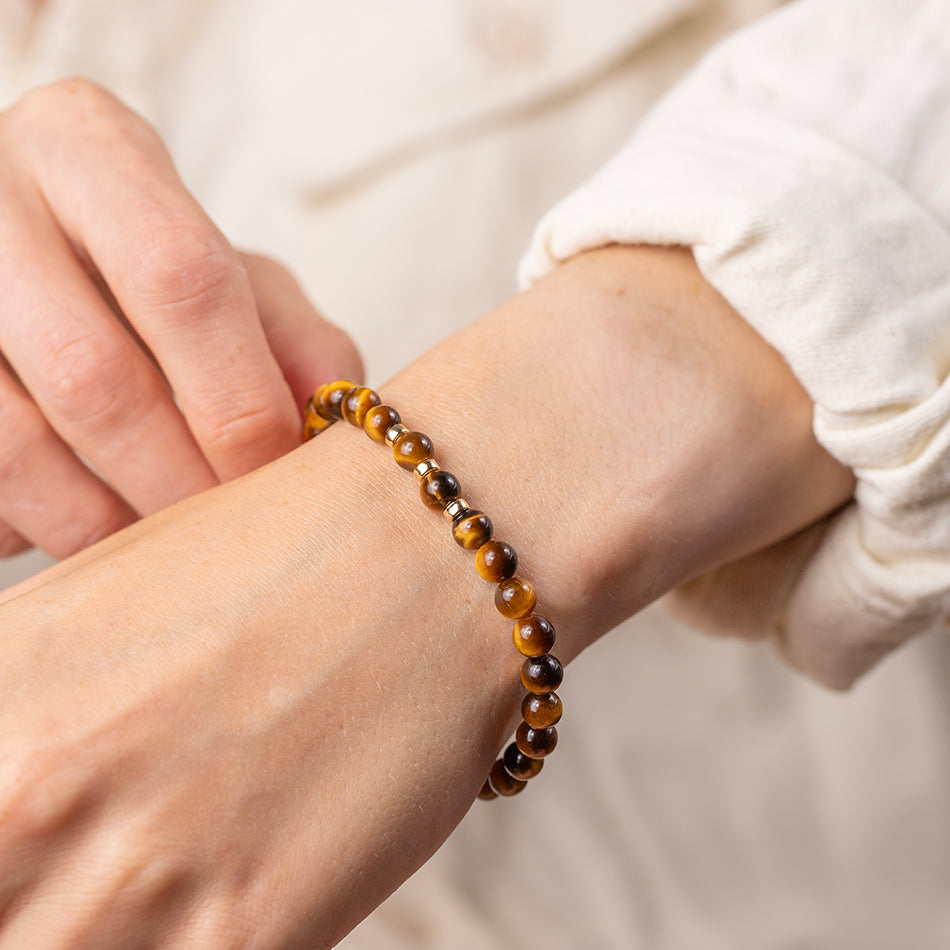 Tiger Eye Gemstone Bracelet - 6mm Beads - Djuna Studios