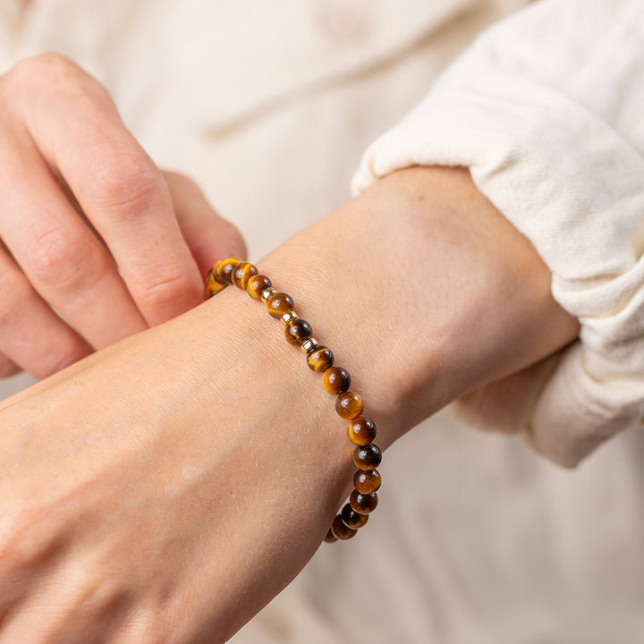 Tiger Eye Gemstone Bracelet - 6mm Beads - Djuna Studios