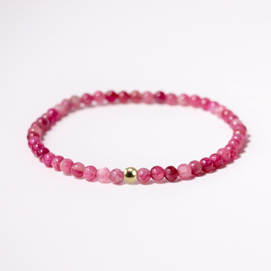 Pink Tourmaline Gemstone Bracelet 4mm - Djuna Studios