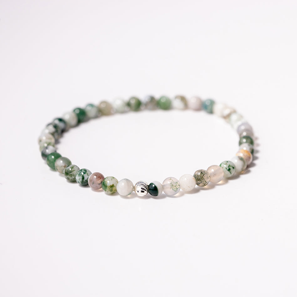 Tree Agate Gemstone Bracelet 4mm - Djuna Studios