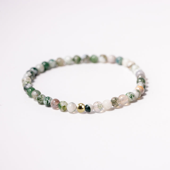 Tree Agate Gemstone Bracelet 4mm