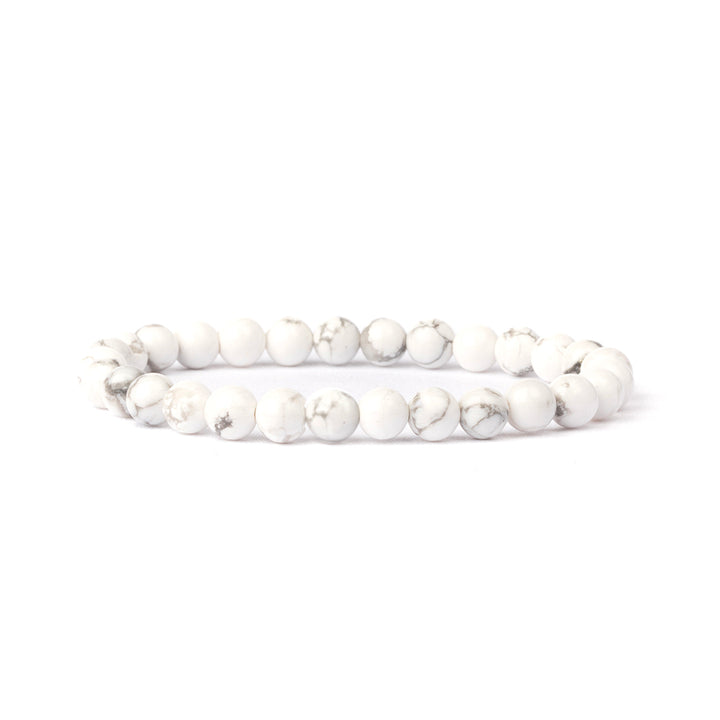 White Howlite 6mm Bracelet - Custom Charm Bracelet