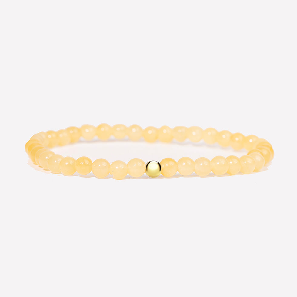 Yellow Calcite Gemstone Bracelet 4mm - Djuna Studios